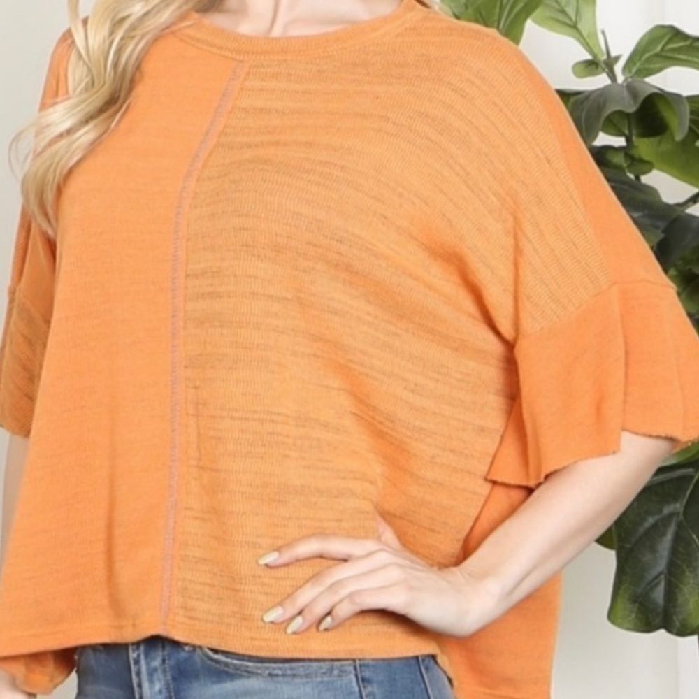 ♡♡♡ Ces Femme Orange Women's Top - Picture 4 of 6